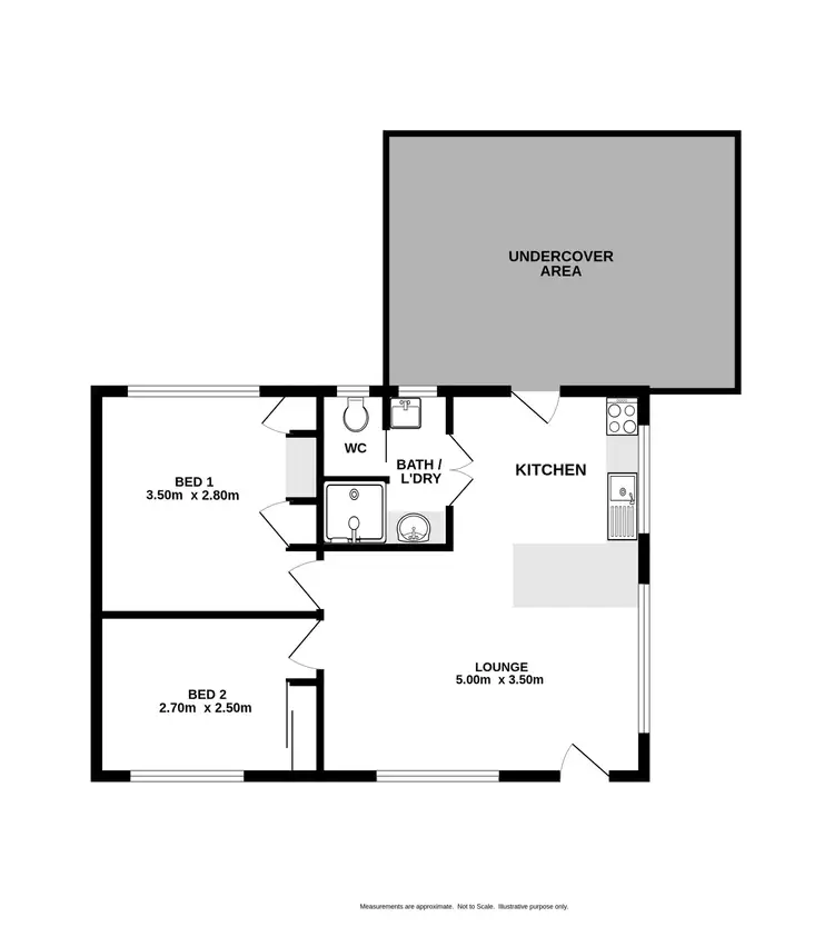Floorplan of Homely flat listing, 1/202 Cadell Street, East Albury NSW 2640