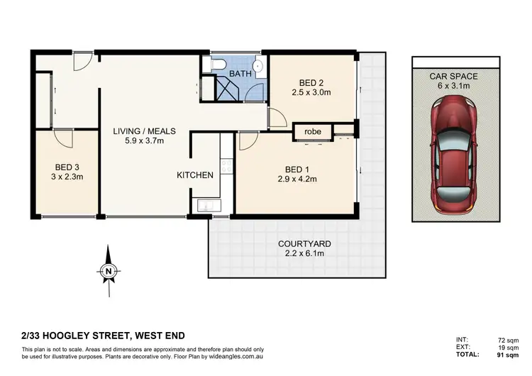 Floorplan of Homely apartment listing, 2/33 Hoogley St, West End QLD 4101