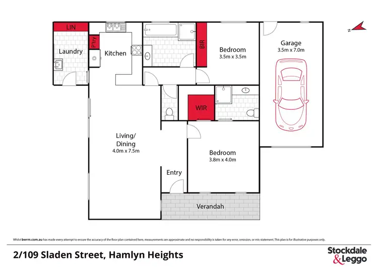 Floorplan of Homely townhouse listing, 2/109 Sladen Street, Hamlyn Heights VIC 3215