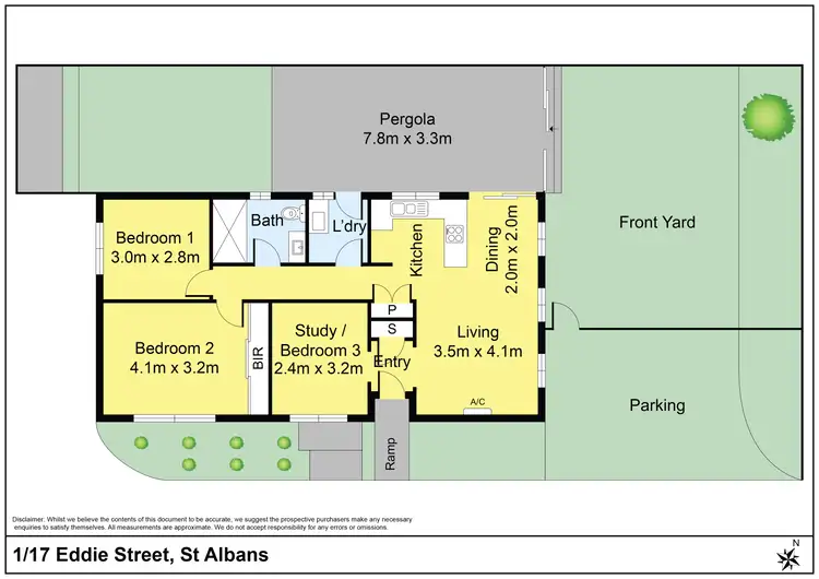 Floorplan of Homely unit listing, 1/17 Eddie Street, St Albans VIC 3021