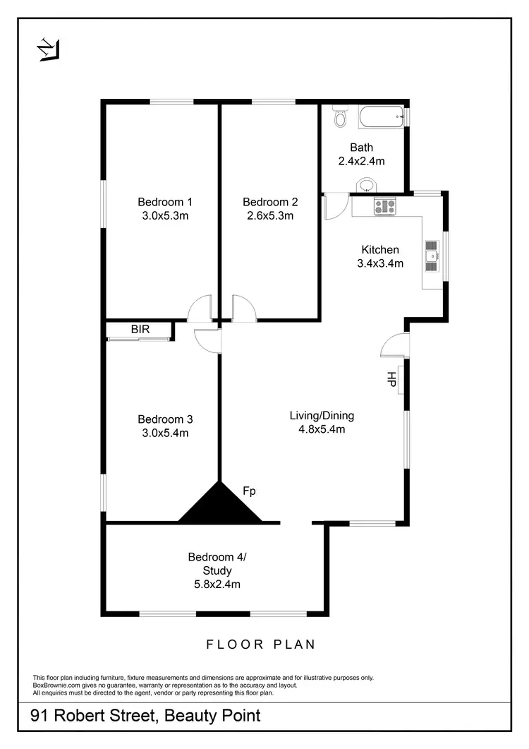 Floorplan of Homely house listing, 91 Robert Street, Beauty Point TAS 7270