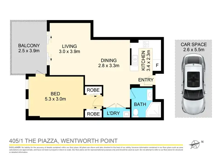 Floorplan of Homely apartment listing, 405/1 The Piazza, Wentworth Point NSW 2127