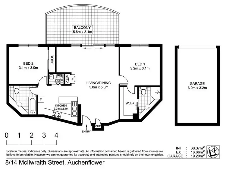 Floorplan of Homely unit listing, 8/12-14 Mcilwraith St, Auchenflower QLD 4066