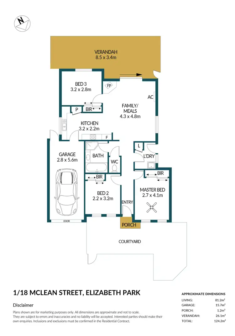 Floorplan of Homely unit listing, 1/18 Mclean Street, Elizabeth Park SA 5113