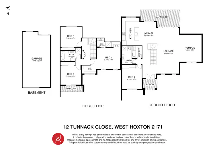 Floorplan of Homely house listing, 12 Tunnack Close, West Hoxton NSW 2171