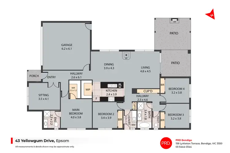 Floorplan of Homely house listing, 43 Yellowgum Drive, Epsom VIC 3551