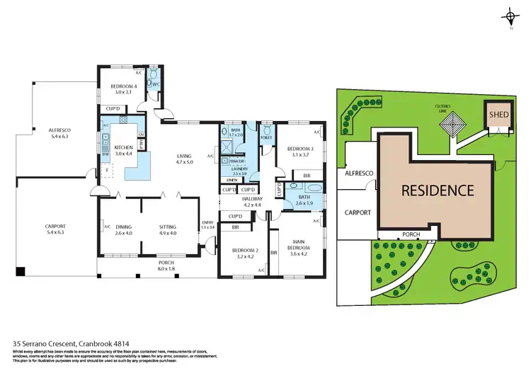 Floorplan of Homely house listing, 35 Serrano Crescent, Cranbrook QLD 4814