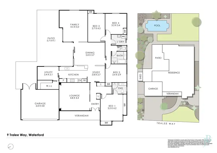 Floorplan of Homely house listing, 9 Tralee Way, Waterford WA 6152