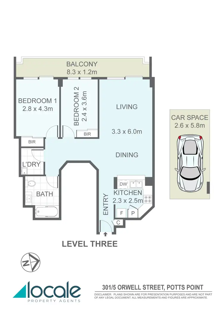 Floorplan of Homely unit listing, 301/5-15 Orwell Street, Potts Point NSW 2011