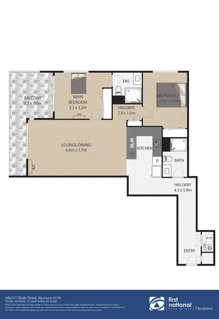 Floorplan of Homely unit listing, 2402/77 Bride Street, Wynnum QLD 4178