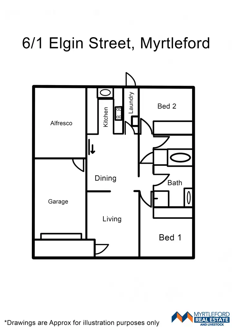 Floorplan of Homely house listing, 6/1 Elgin Street, Myrtleford VIC 3737