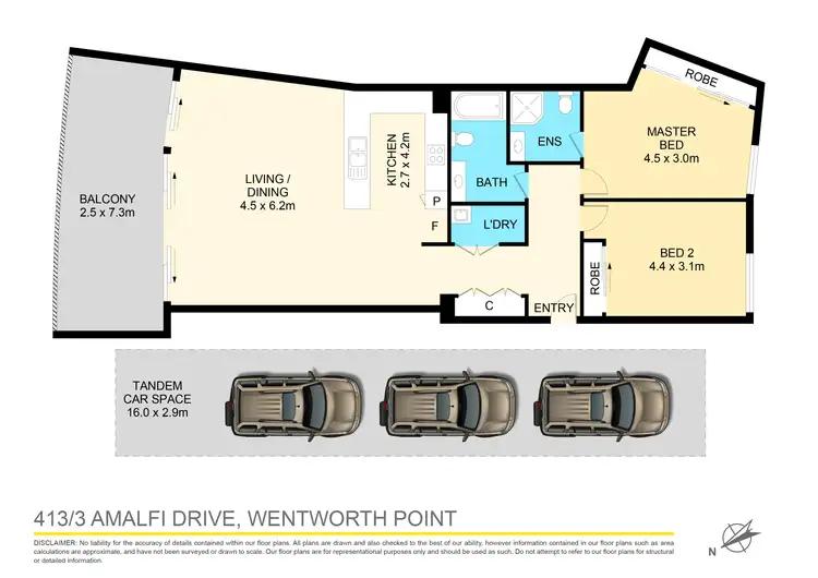 Floorplan of Homely apartment listing, 413/3 Amalfi Dr, Wentworth Point NSW 2127