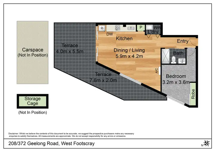 Floorplan of Homely unit listing, 208/372 Geelong Road, West Footscray VIC 3012