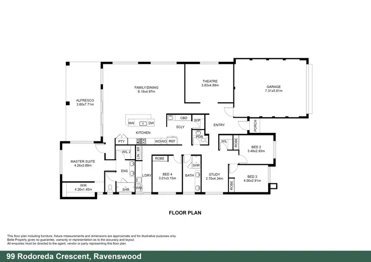Floorplan of Homely house listing, 99 Rodoreda Crescent, Ravenswood WA 6208