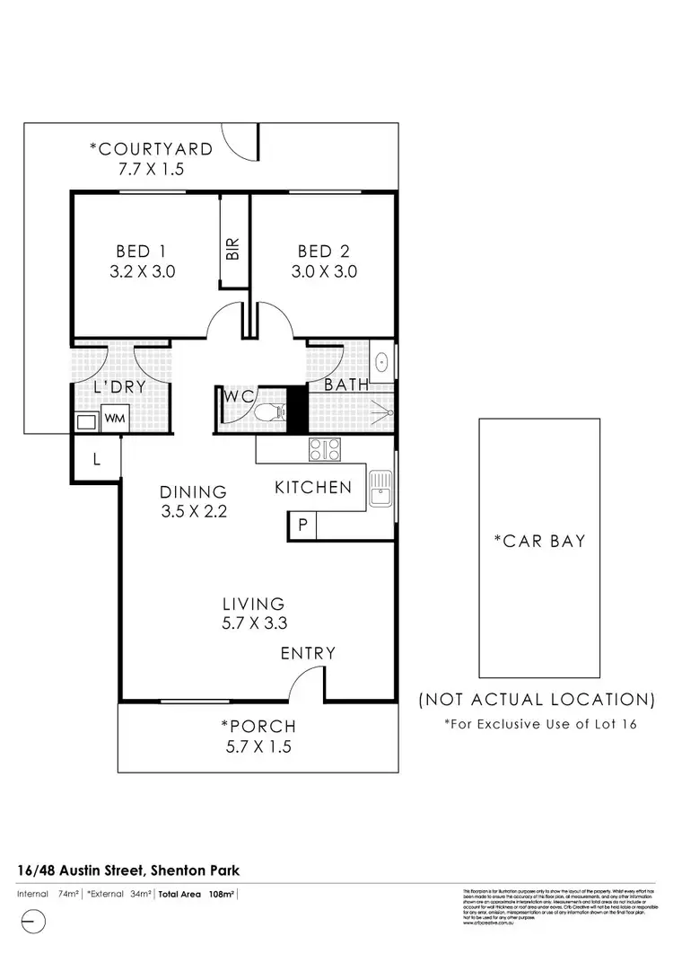 Floorplan of Homely unit listing, 16/48 Austin Street, Shenton Park WA 6008