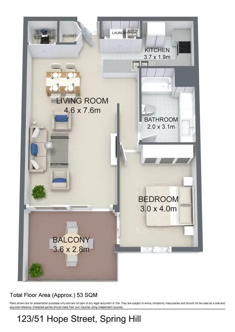 Floorplan of Homely unit listing, 123/51 Hope Street, Spring Hill QLD 4000