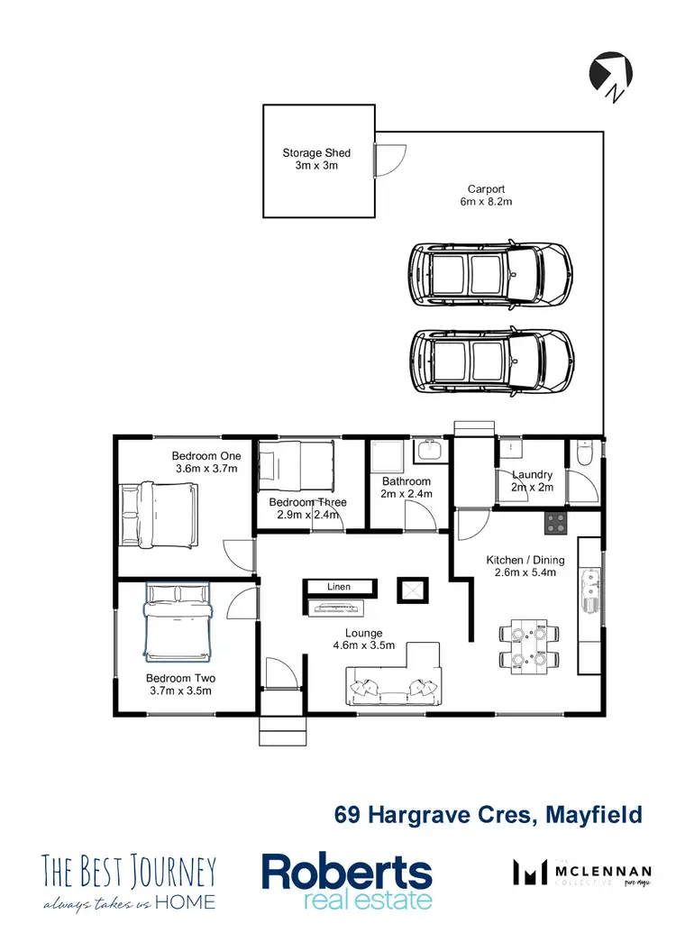 Floorplan of Homely house listing, 69 Hargrave Crescent, Mayfield TAS 7248