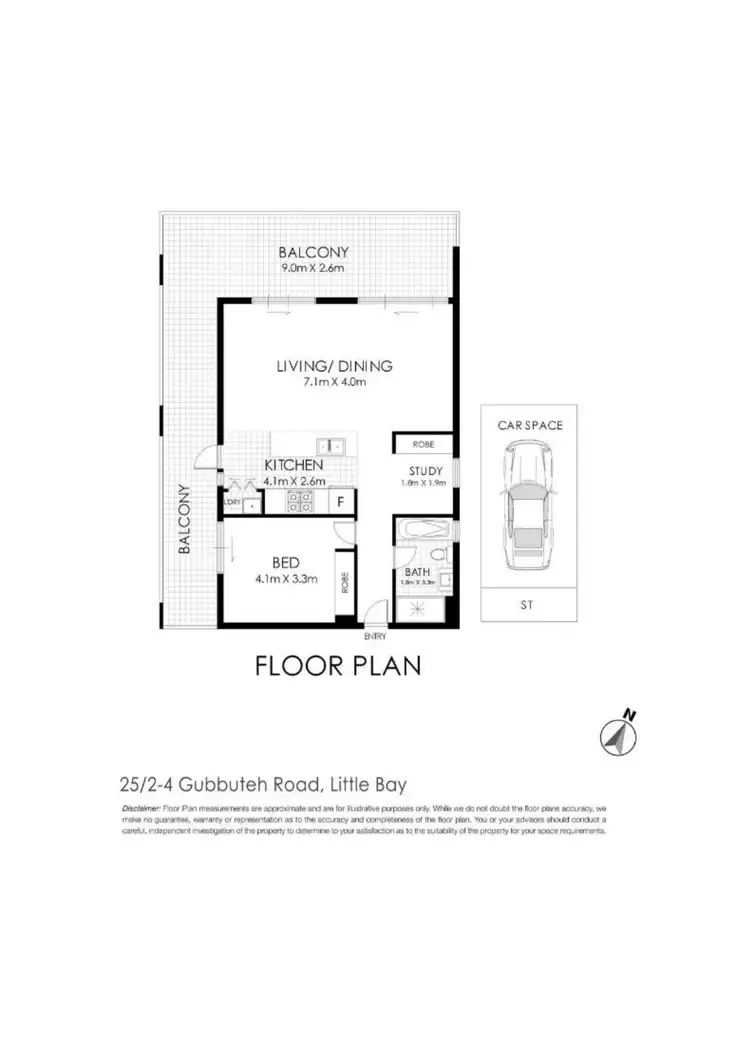 Floorplan of Homely apartment listing, 25/2-4 Gubbuteh Ave, Little Bay NSW 2036