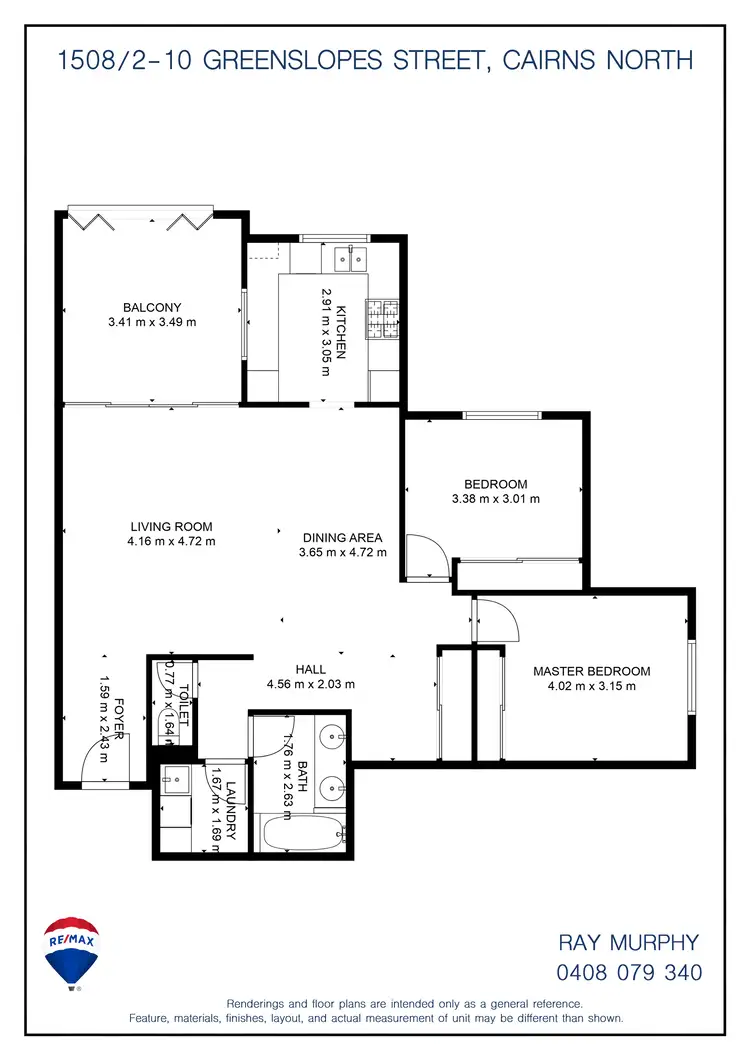 Floorplan of Homely unit listing, 1508/2-10 Greenslopes Street, Cairns North QLD 4870