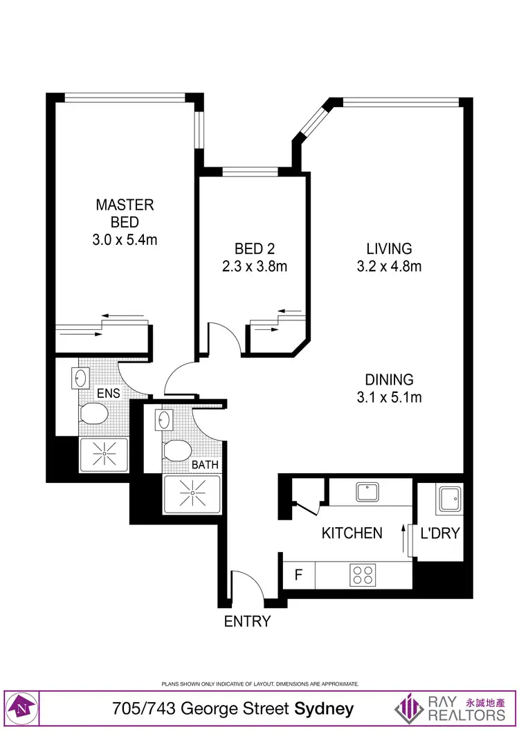 Floorplan of Homely apartment listing, 705/743-755 George Street, Haymarket NSW 2000