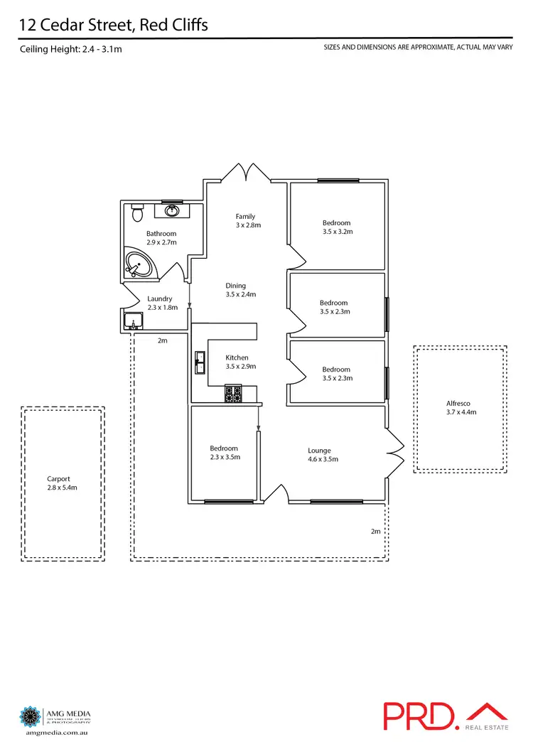 Floorplan of Homely house listing, 12 Cedar Street, Red Cliffs VIC 3496