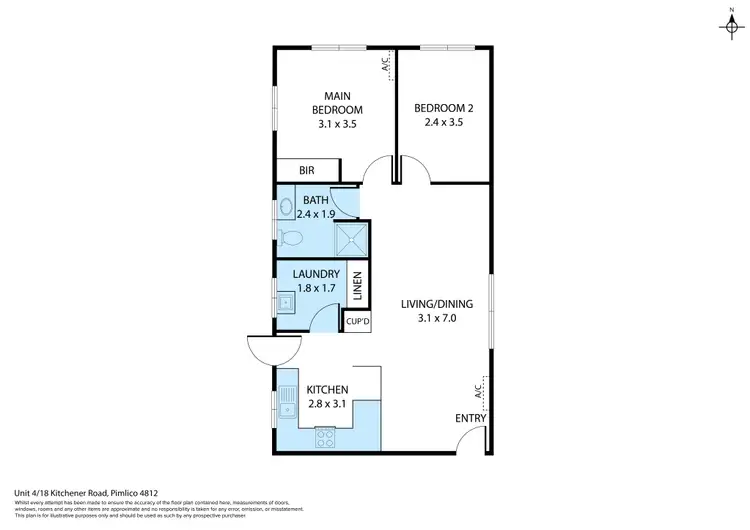 Floorplan of Homely unit listing, 4/18 Kitchener Road, Pimlico QLD 4812