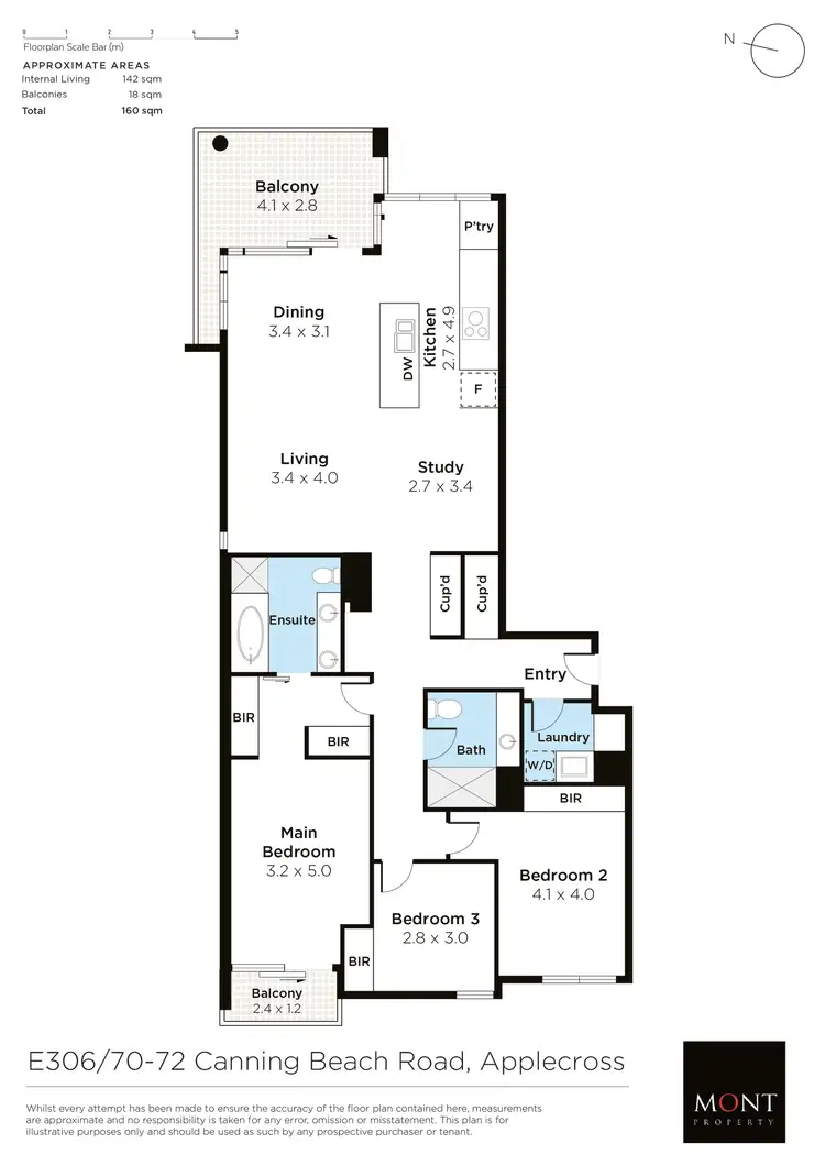 Floorplan of Homely apartment listing, E306/70-72 Canning Beach Road, Applecross WA 6153