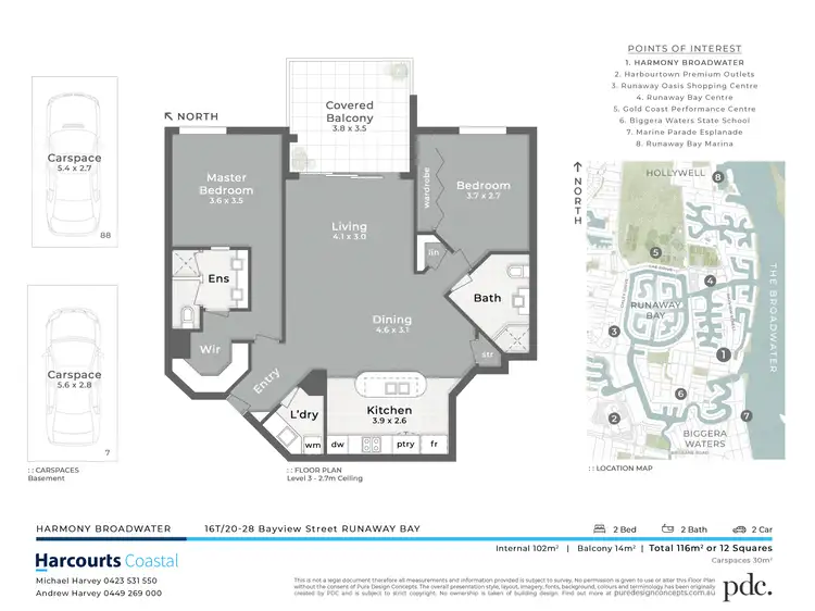 Floorplan of Homely apartment listing, 16T/20-28 Bayview Street, Runaway Bay QLD 4216