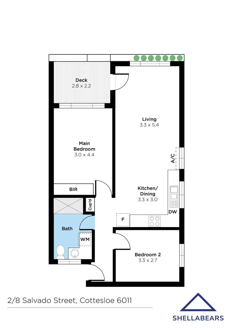 Floorplan of Homely apartment listing, 2/8 Salvado Street, Cottesloe WA 6011