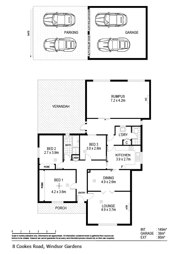 Floorplan of Homely house listing, 8 Cookes Road, Windsor Gardens SA 5087