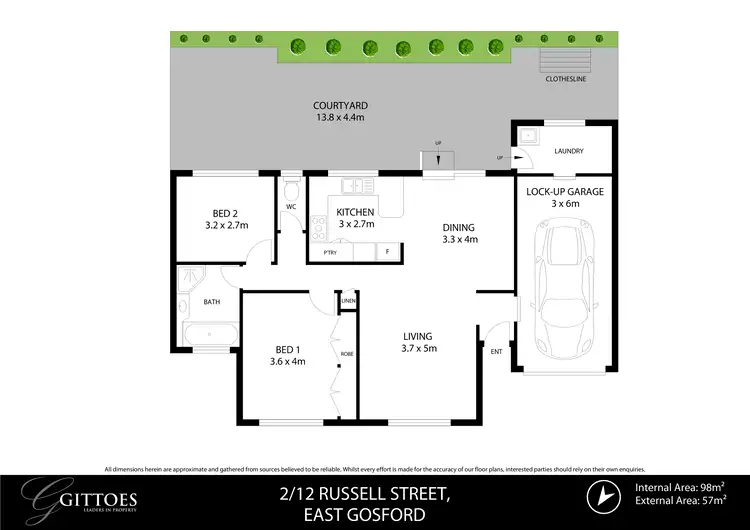 Floorplan of Homely villa listing, 2/12 Russell Street, East Gosford NSW 2250