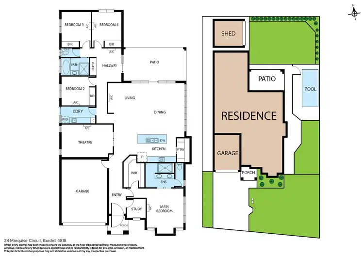Floorplan of Homely house listing, 34 Marquise Circuit, Burdell QLD 4818