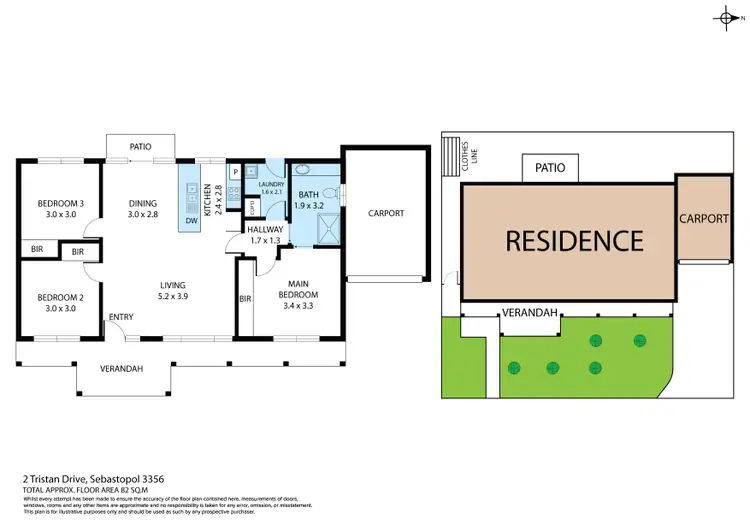 Floorplan of Homely unit listing, 2 Tristan Drive, Sebastopol VIC 3356