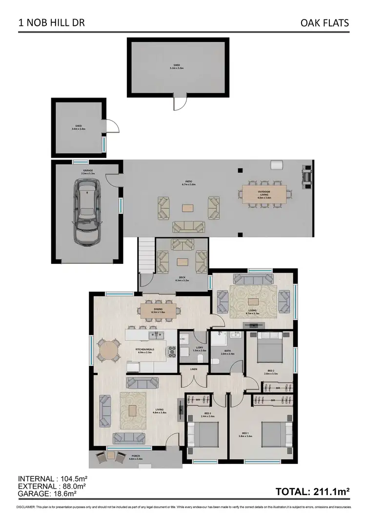 Floorplan of Homely house listing, 1 Nob Hill Drive, Oak Flats NSW 2529