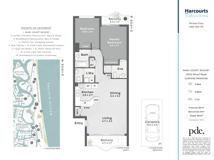 Floorplan of Homely unit listing, 27/23 Wharf Road, Surfers Paradise QLD 4217
