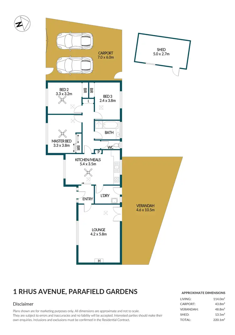 Floorplan of Homely house listing, 1 Rhus Avenue, Parafield Gardens SA 5107