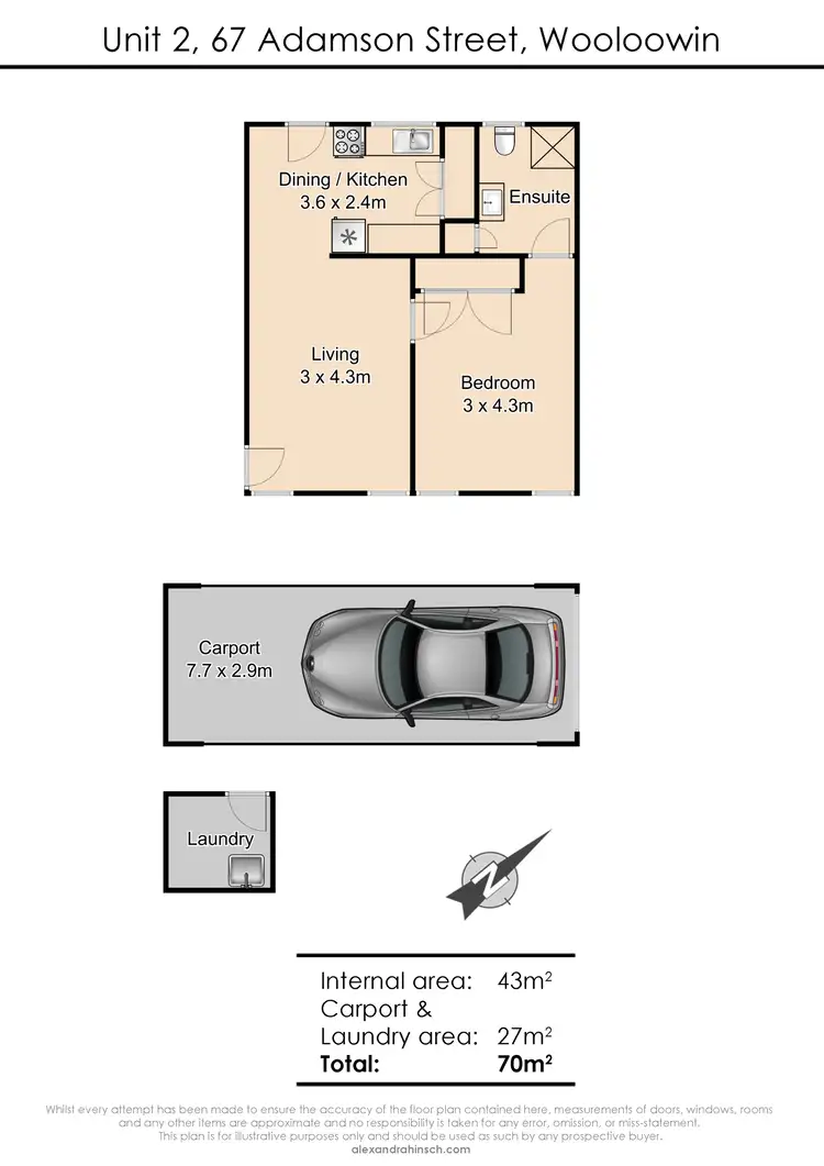 Floorplan of Homely unit listing, 2/67 Adamson St, Wooloowin QLD 4030
