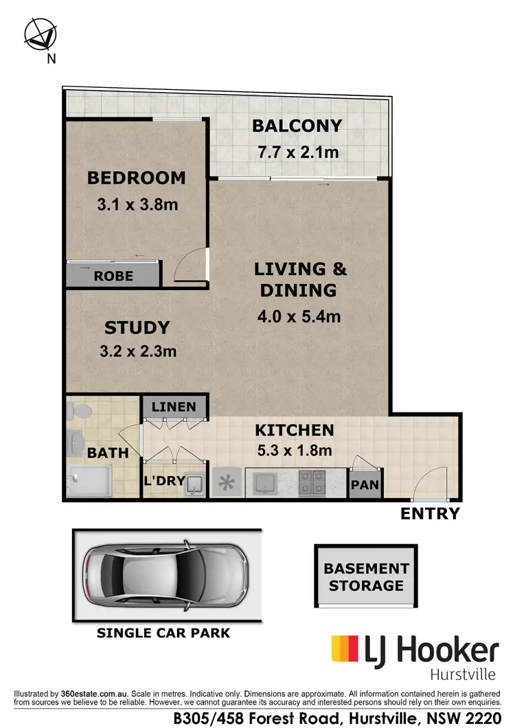 Floorplan of Homely apartment listing, 305/458 Forest Road, Hurstville NSW 2220