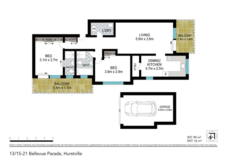 Floorplan of Homely apartment listing, 13/15-21 Bellevue Parade, Hurstville NSW 2220