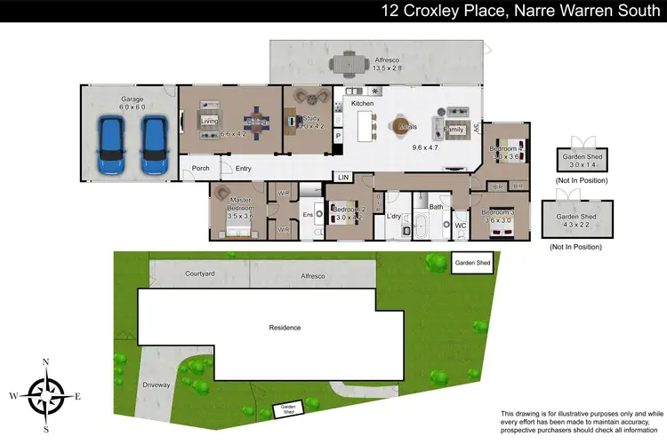 Floorplan of Homely house listing, 12 Croxley Place, Narre Warren South VIC 3805