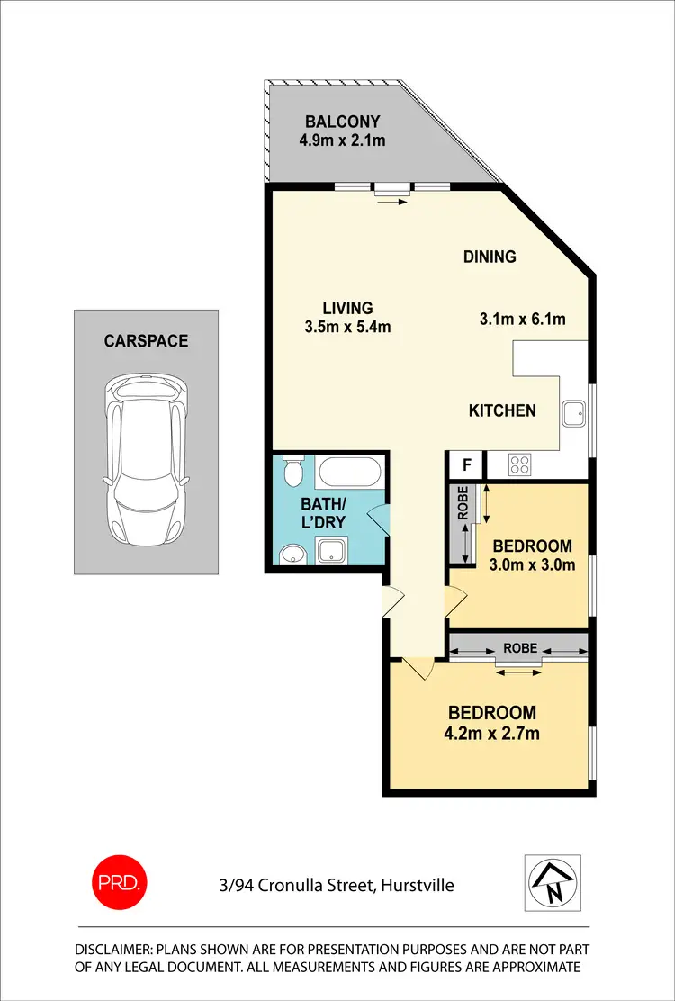 Floorplan of Homely apartment listing, 3/94 Cronulla Street, Hurstville NSW 2220