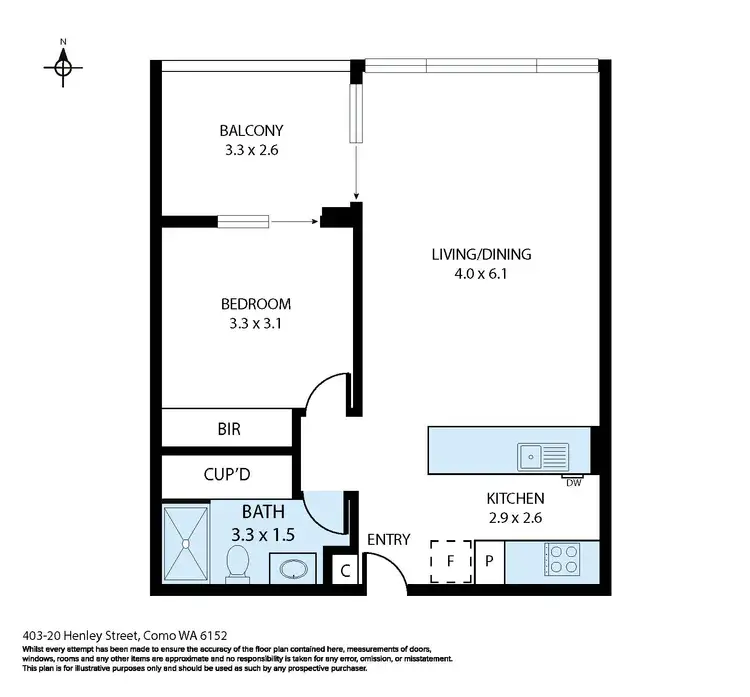 Floorplan of Homely apartment listing, 403/20A Henley Street, Como WA 6152