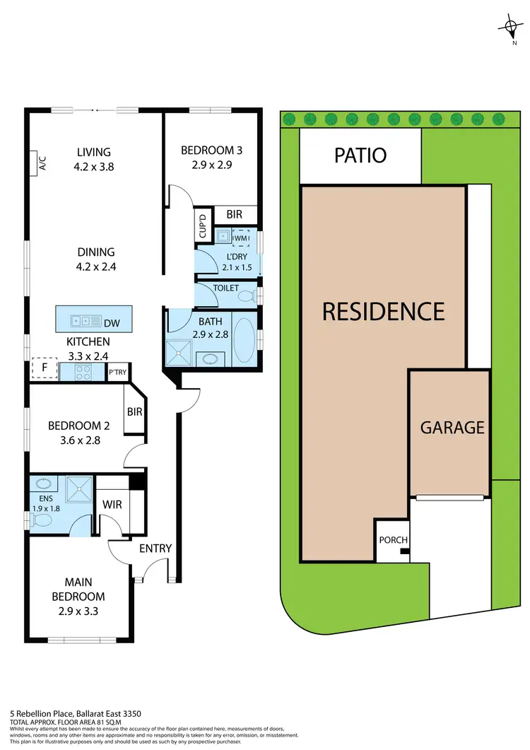 Floorplan of Homely house listing, 5 Rebellion Place, Ballarat East VIC 3350
