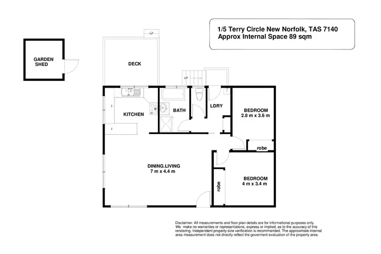 Floorplan of Homely house listing, 1/5 Terry Circle, New Norfolk TAS 7140