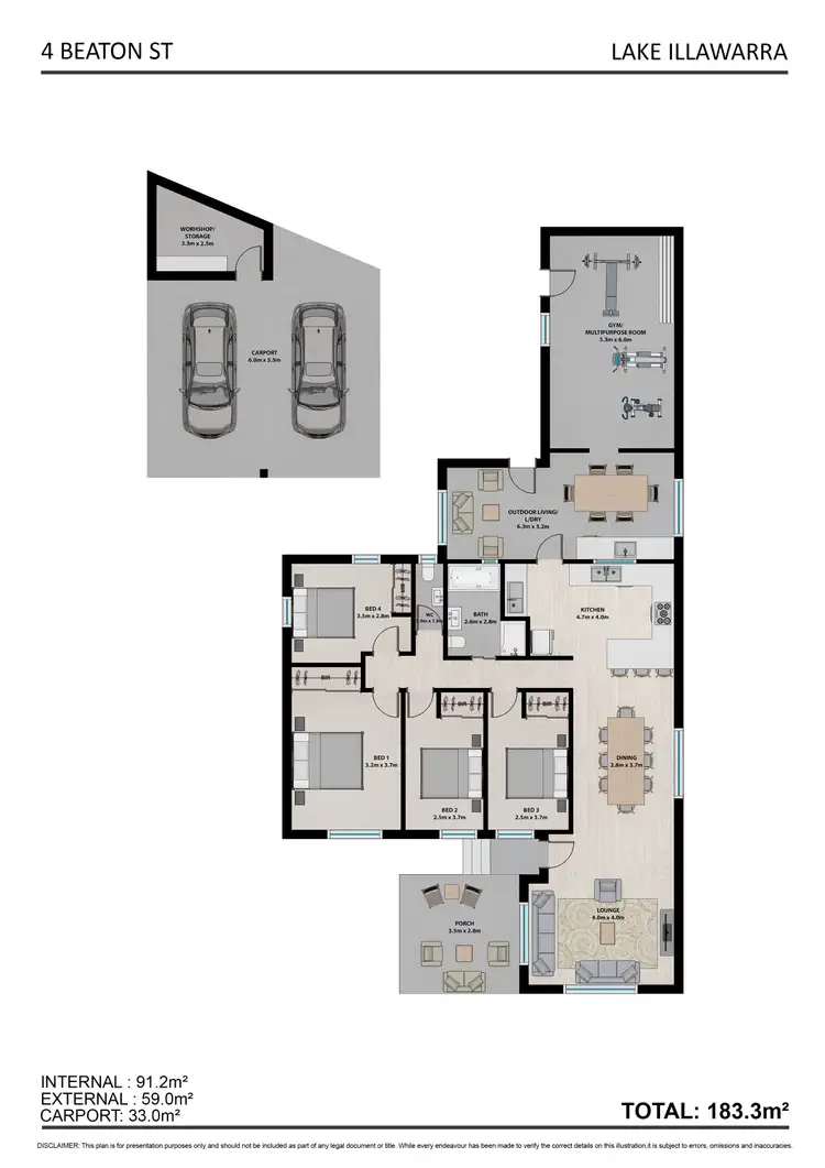 Floorplan of Homely house listing, 4 Beaton Street, Lake Illawarra NSW 2528