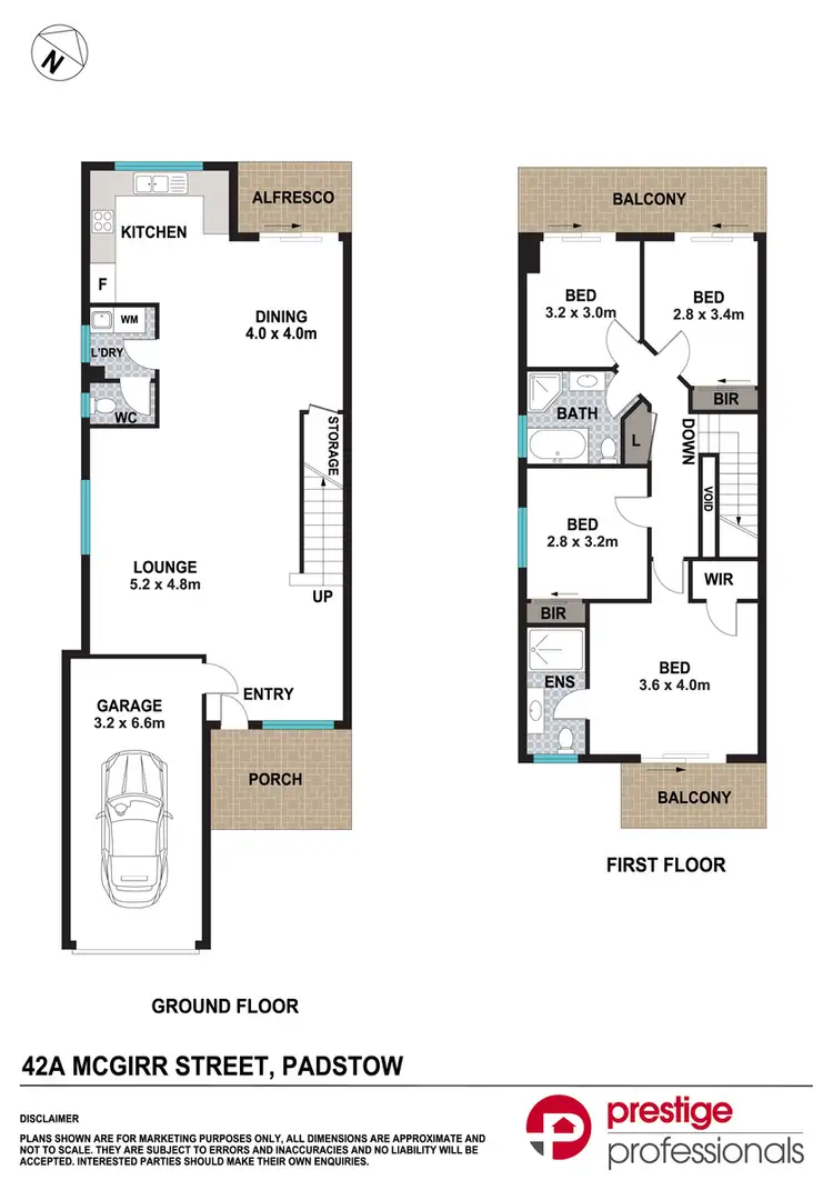 Floorplan of Homely semi-detached listing, 42A McGirr Street, Padstow NSW 2211