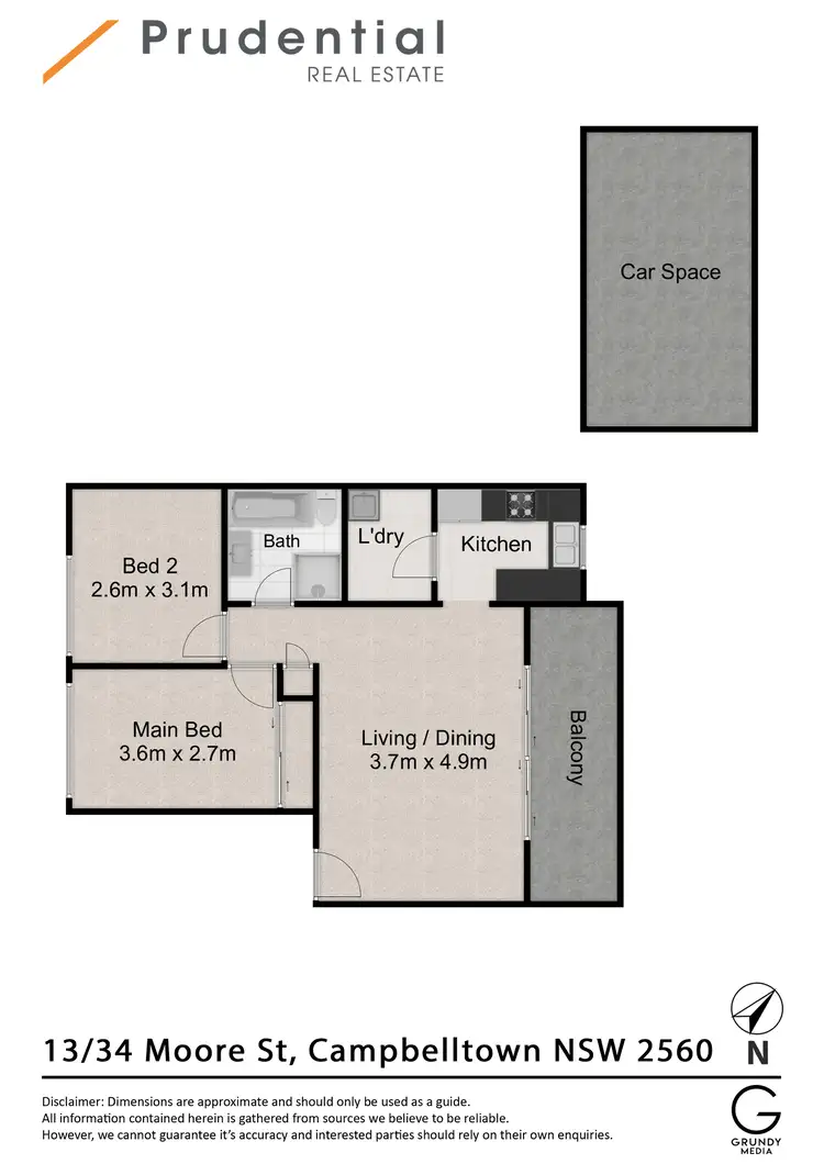 Floorplan of Homely unit listing, 13/34 Moore Street, Campbelltown NSW 2560