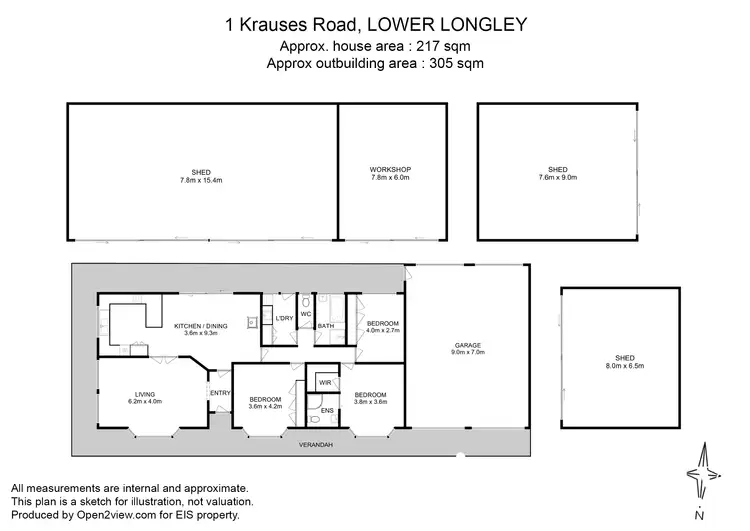 Floorplan of Homely house listing, 1 Krauses Road, Lower Longley TAS 7109