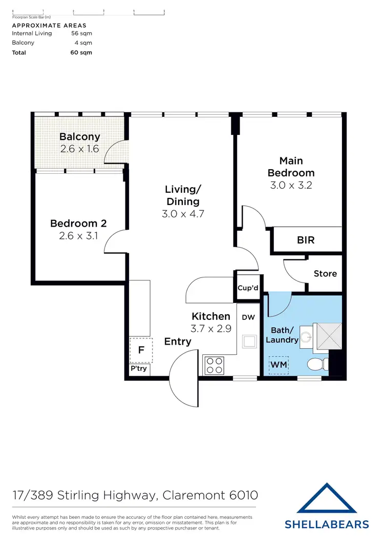 Floorplan of Homely unit listing, 17/389 Stirling Highway, Claremont WA 6010