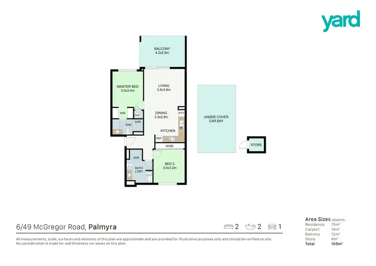 Floorplan of Homely house listing, 6/49 McGregor Road, Palmyra WA 6157